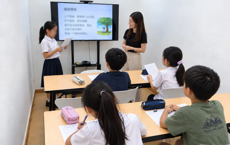 Primary Chinese lesson at WhaleYou Learning with a student reading a passage aloud